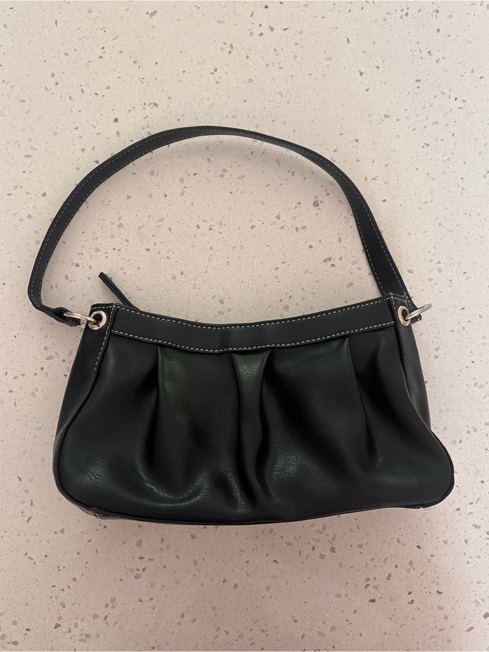 Villager Classic Black Pleated Shoulder Bag Handbag